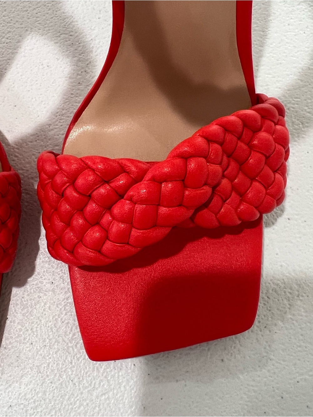 INC International Concepts Red orange Braided Strap High Heel Sandals 8 M - Picture 11 of 12